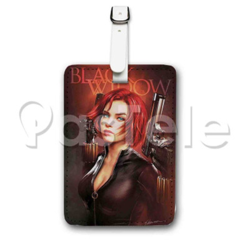 Black Widow 2 Custom Luggage Tags PU Leather Travel Baggage Name ID Labels Tag