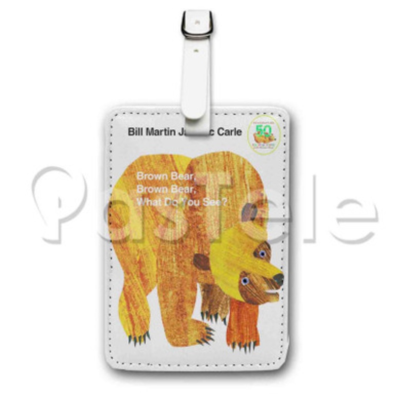 Brown Bear Brown Bear Custom Luggage Tags PU Leather Travel Baggage Name ID Labels Tag
