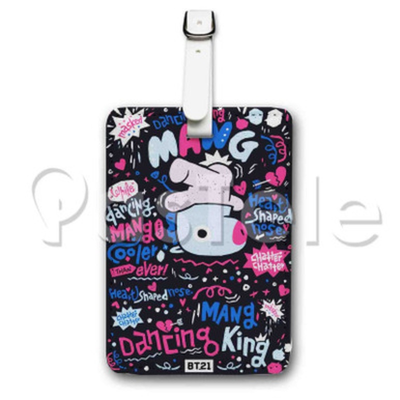 BT21 Custom Luggage Tags PU Leather Travel Baggage Name ID Labels Tag