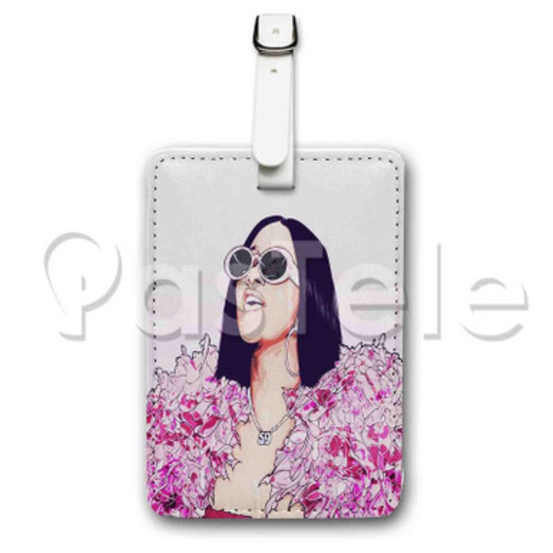 cardi b Custom Luggage Tags PU Leather Travel Baggage Name ID Labels Tag