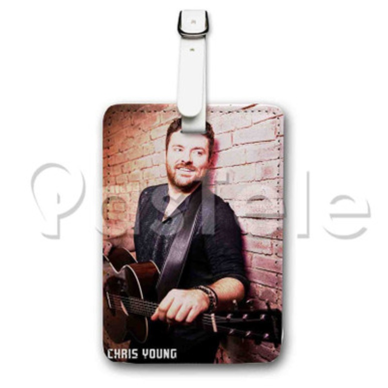 Chris Young Custom Luggage Tags PU Leather Travel Baggage Name ID Labels Tag