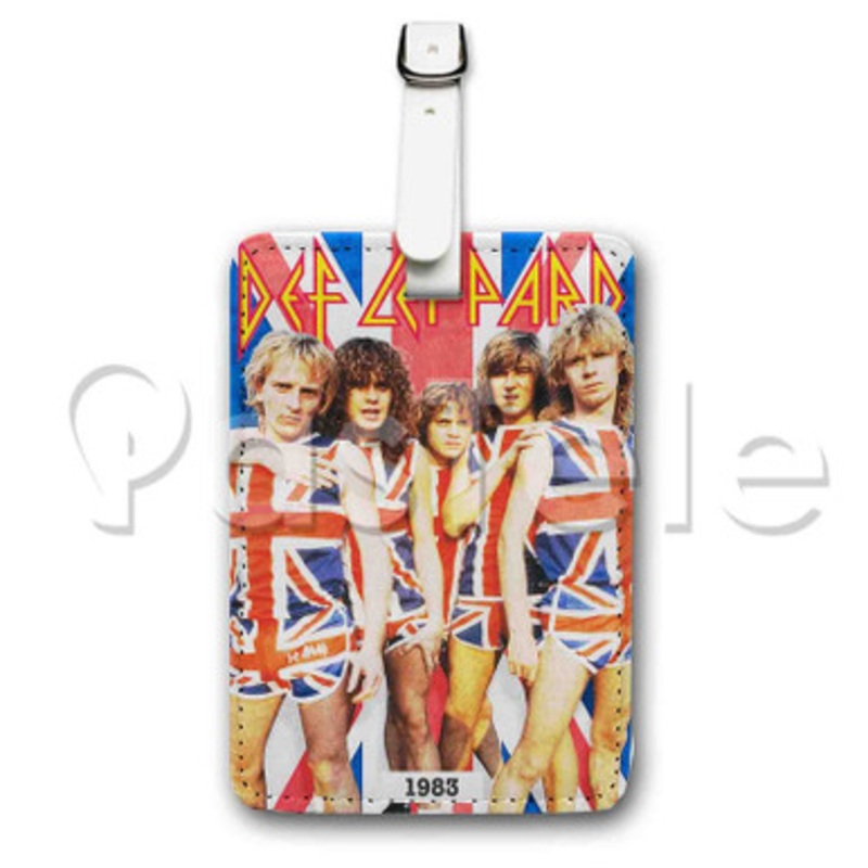 Def Leppard Union Jack Custom Luggage Tags PU Leather Travel Baggage Name ID Labels Tag