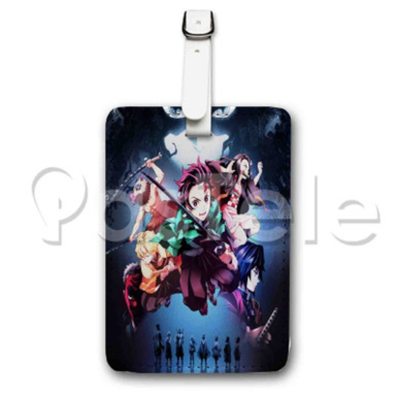 Demon Slayer Kimetsu no Yaiba Custom Luggage Tags PU Leather Travel Baggage Name ID Labels Tag