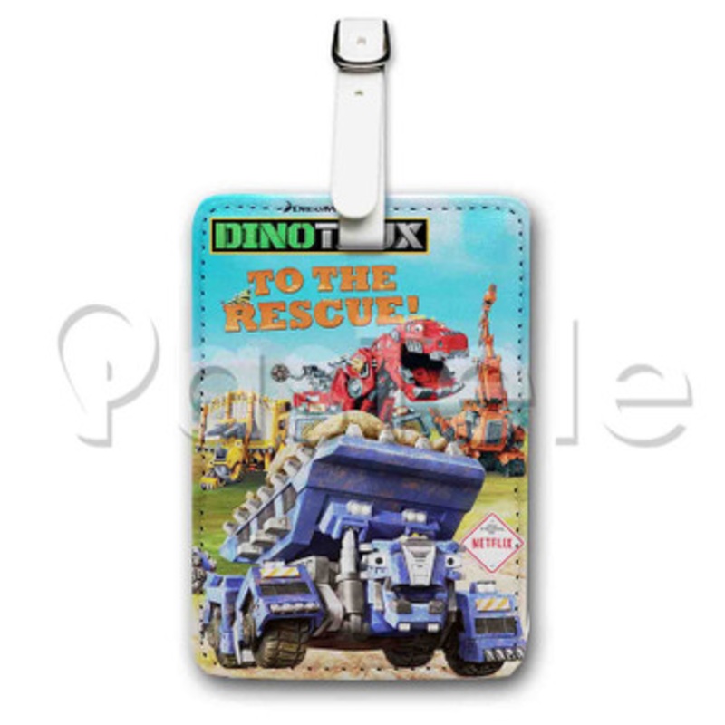 Dinotrux Custom Luggage Tags PU Leather Travel Baggage Name ID Labels Tag
