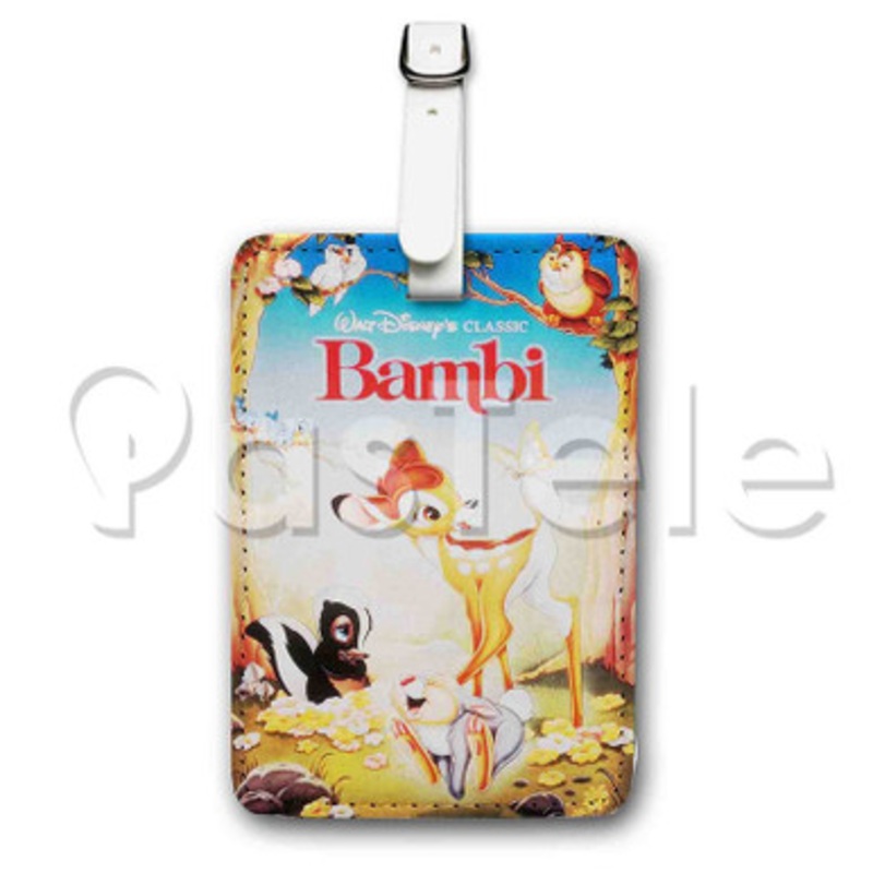 Disney Bambi Custom Luggage Tags PU Leather Travel Baggage Name ID Labels Tag
