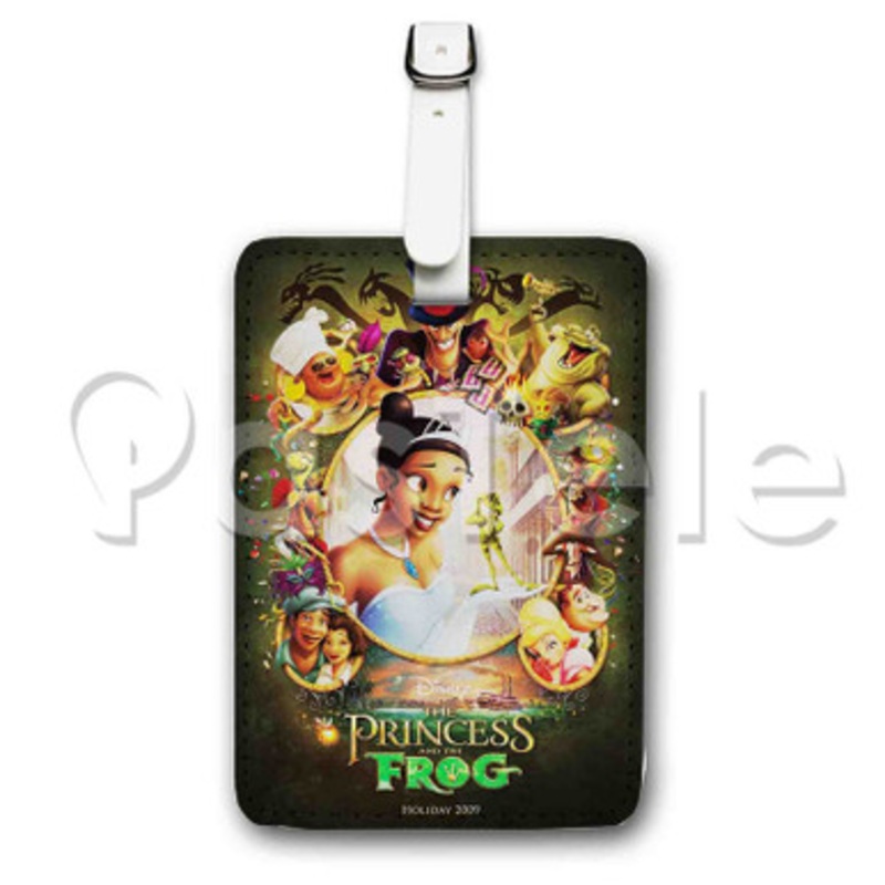 Disney The Princess and the Frog Custom Luggage Tags PU Leather Travel Baggage Name ID Labels Tag