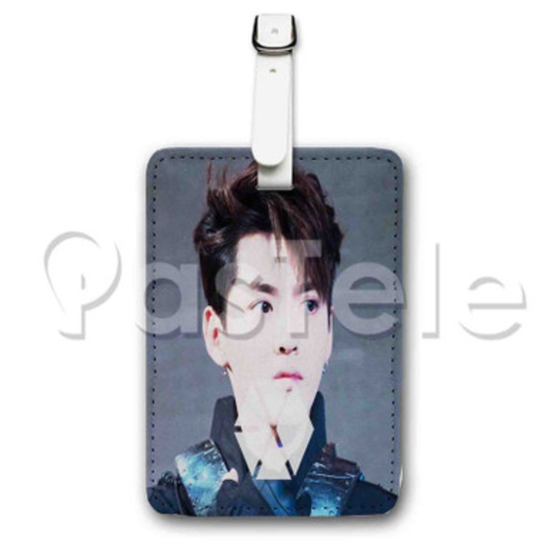 Exo Kris Wu Custom Luggage Tags PU Leather Travel Baggage Name ID Labels Tag
