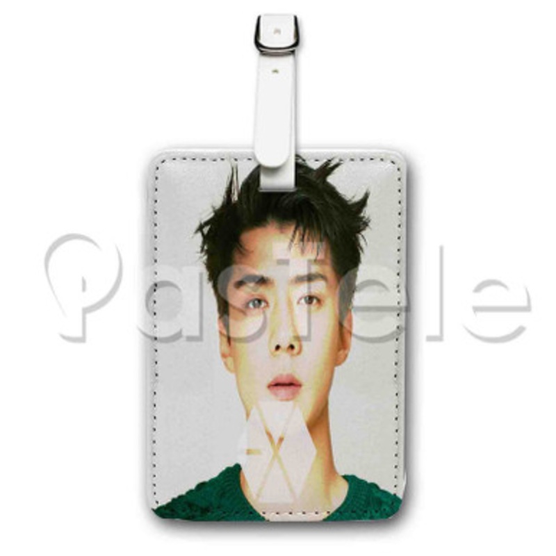 Exo Sehun Custom Luggage Tags PU Leather Travel Baggage Name ID Labels Tag