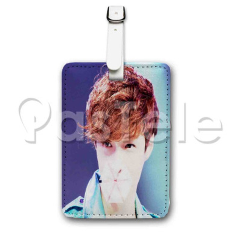 Exo Zhang Yixing Custom Luggage Tags PU Leather Travel Baggage Name ID Labels Tag