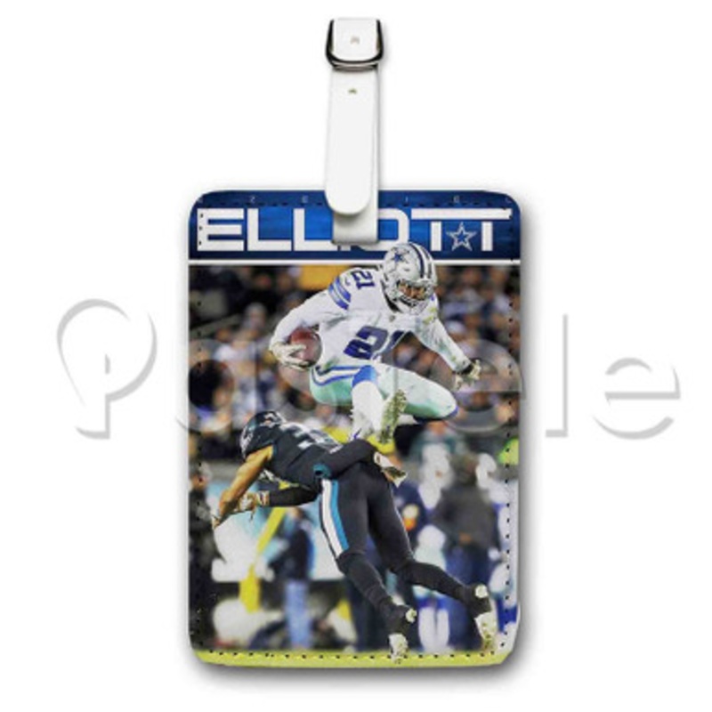 Ezekiel Elliott NFL Dallas Cowboys Custom Luggage Tags PU Leather Travel Baggage Name ID Labels Tag