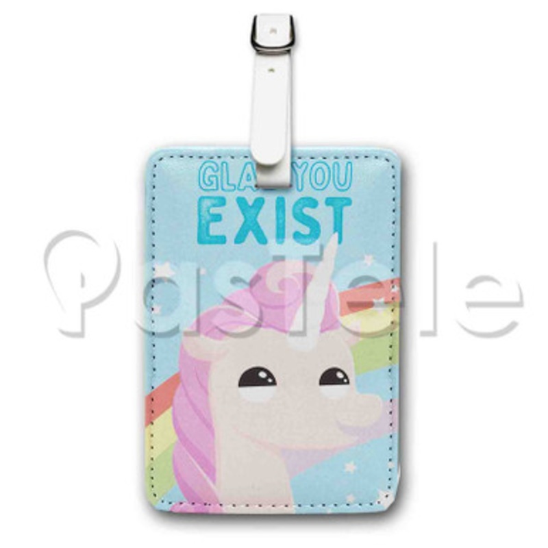 Glad You Exist Custom Luggage Tags PU Leather Travel Baggage Name ID Labels Tag