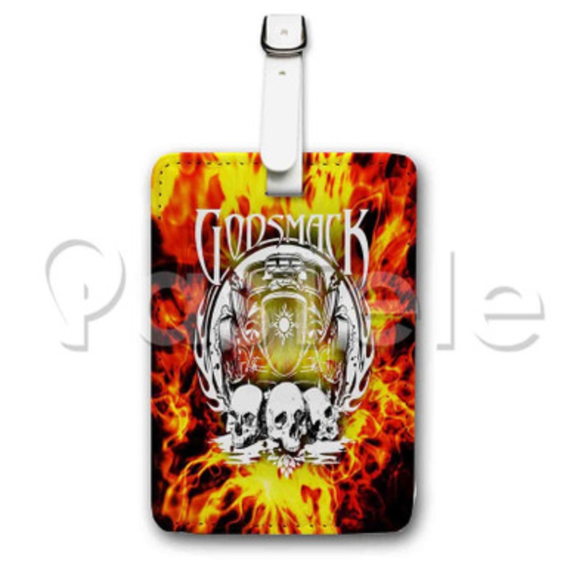 godsmack Custom Luggage Tags PU Leather Travel Baggage Name ID Labels Tag