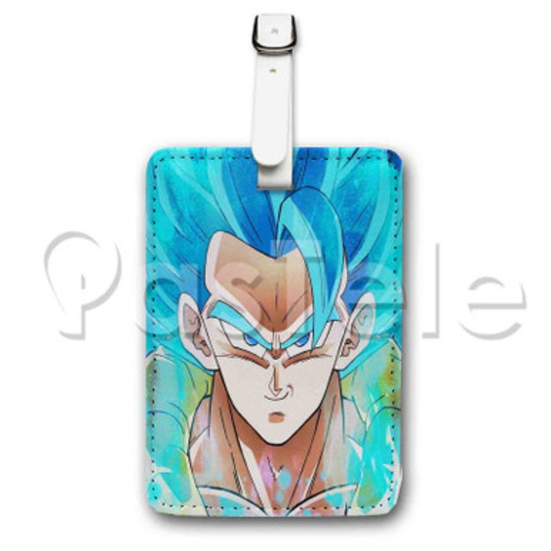 Gogeta Blue Fusion DBS Custom Luggage Tags PU Leather Travel Baggage Name ID Labels Tag