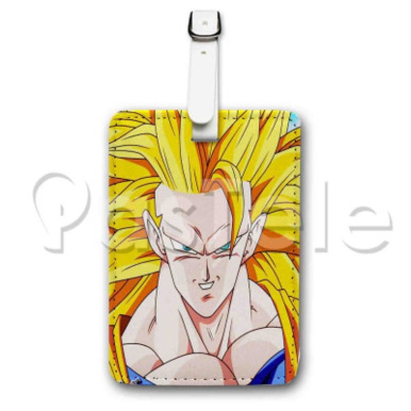 goku ssj 3 Custom Luggage Tags PU Leather Travel Baggage Name ID Labels Tag