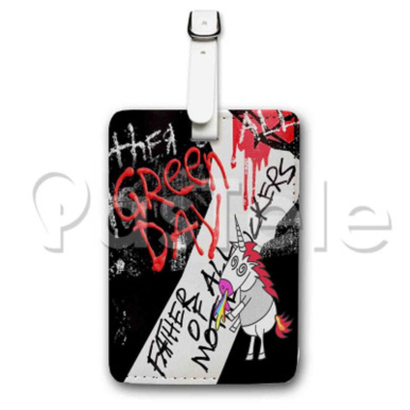 Green Day Father Of All Custom Luggage Tags PU Leather Travel Baggage Name ID Labels Tag