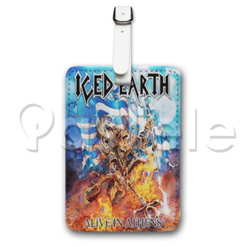 Iced Earth Alive In Athens Custom Luggage Tags PU Leather Travel Baggage Name ID Labels Tag