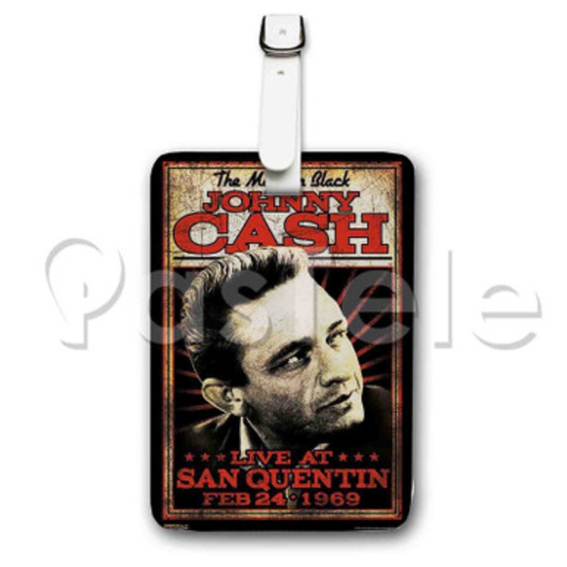 Johnny Cash Custom Luggage Tags PU Leather Travel Baggage Name ID Labels Tag