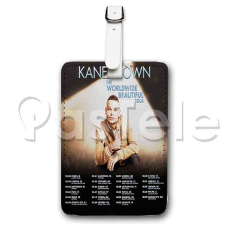 Kane Brown The Worldwide Beautiful Tour Custom Luggage Tags PU Leather Travel Baggage Name ID Labels Tag