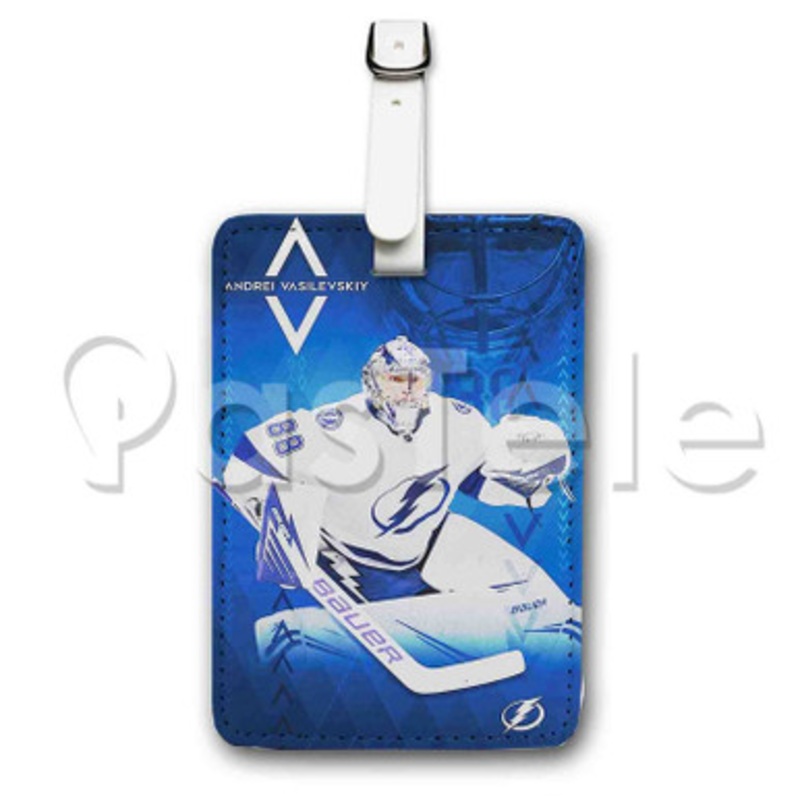 Andrei Vasilevskiy Tampa Bay Lightning NHL Custom Luggage Tags PU Leather Travel Baggage Name ID Labels Tag