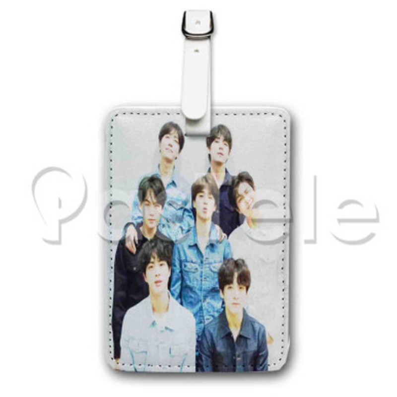 BTS Custom Luggage Tags PU Leather Travel Baggage Name ID Labels Tag