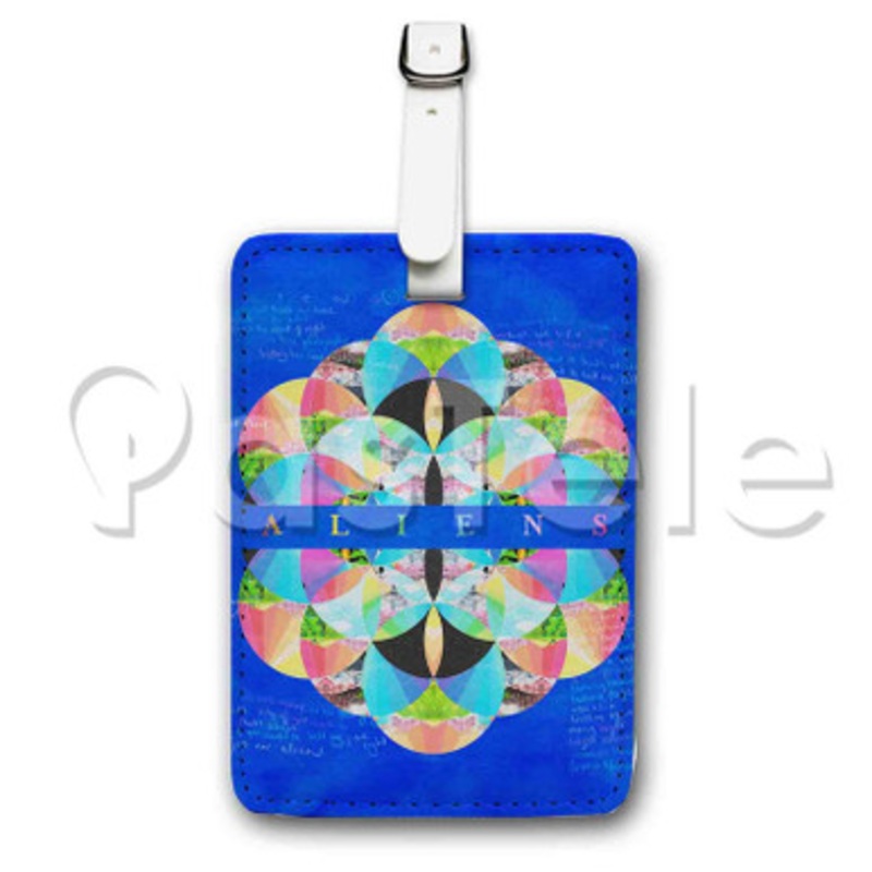 Coldplay Aliens Custom Luggage Tags PU Leather Travel Baggage Name ID Labels Tag