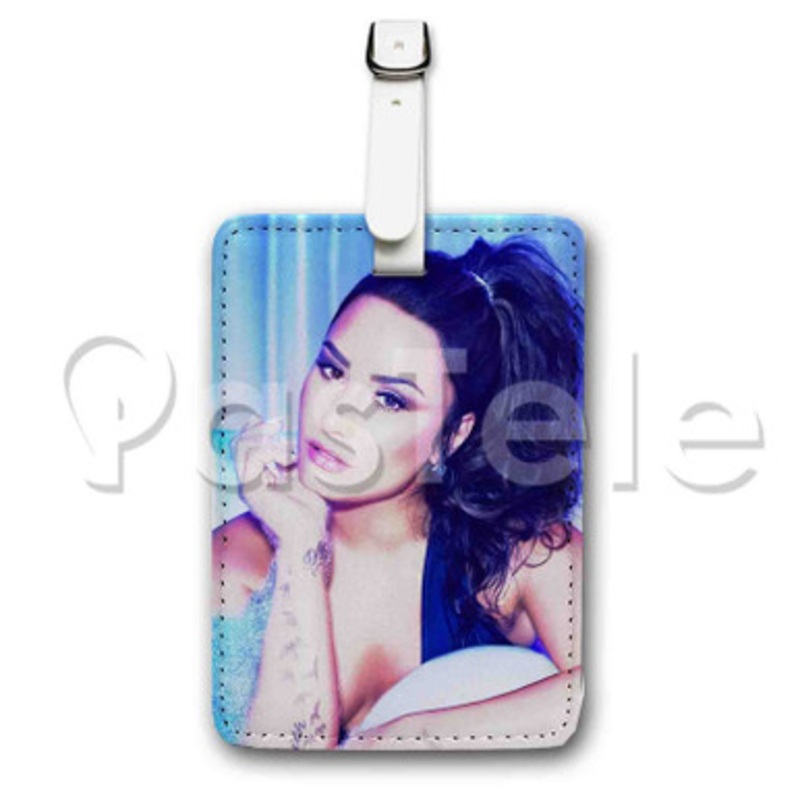 Demi Lovato Custom Luggage Tags PU Leather Travel Baggage Name ID Labels Tag