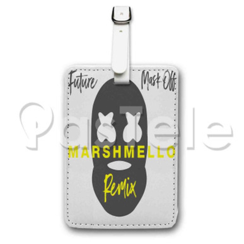 Future Mask Off Marshmello Custom Luggage Tags PU Leather Travel Baggage Name ID Labels Tag