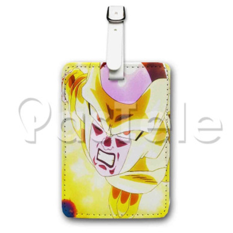 golden frieza dragonball super Custom Luggage Tags PU Leather Travel Baggage Name ID Labels Tag