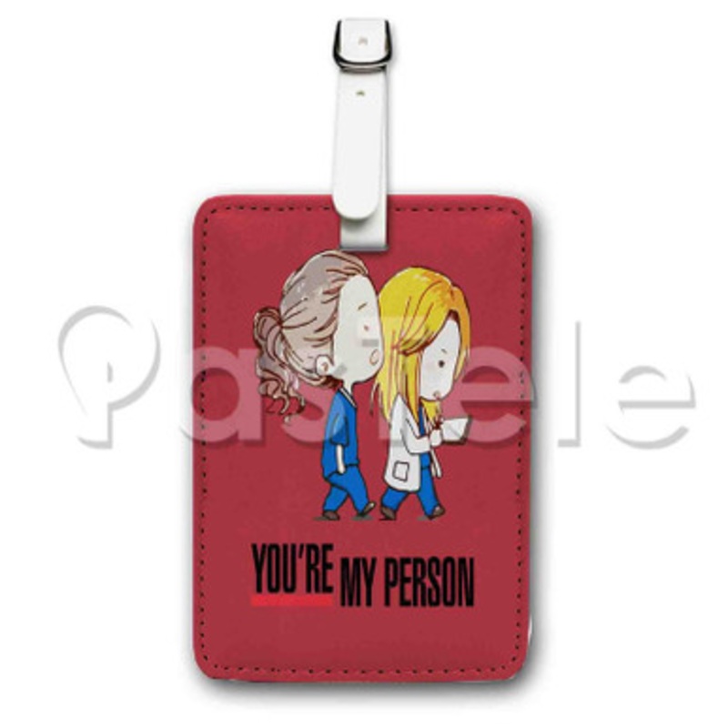 Grey s Anatomy You re My Person Custom Luggage Tags PU Leather Travel Baggage Name ID Labels Tag