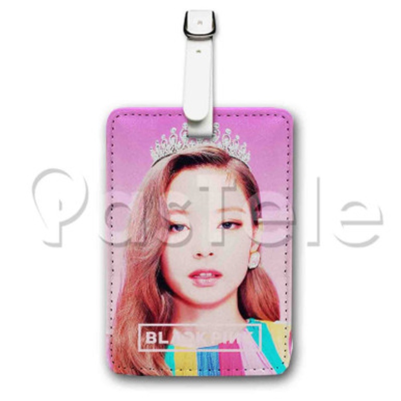 Jennie Black Pink Custom Luggage Tags PU Leather Travel Baggage Name ID Labels Tag