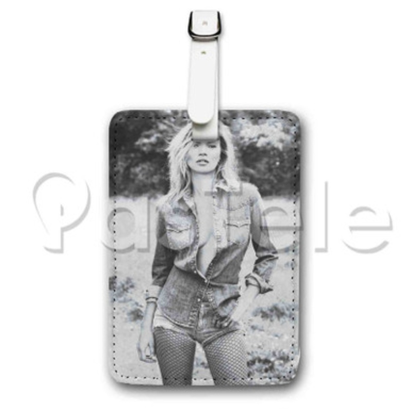 Kate Moss Custom Luggage Tags PU Leather Travel Baggage Name ID Labels Tag