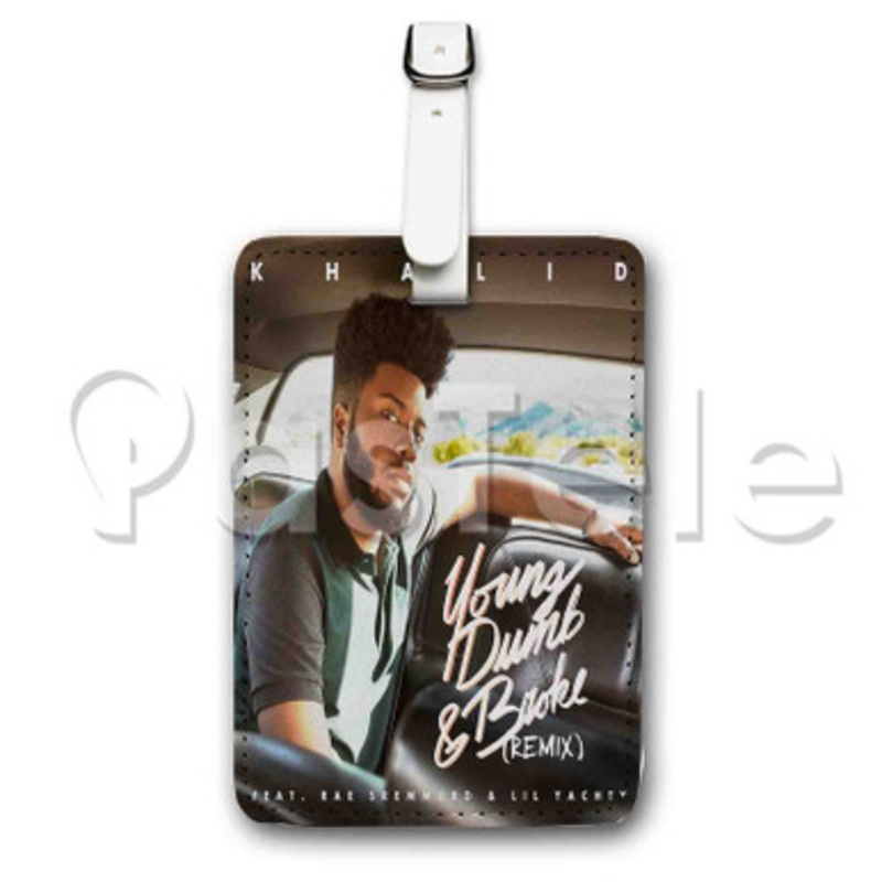 Khalid Young Dumb Broke Custom Luggage Tags PU Leather Travel Baggage Name ID Labels Tag