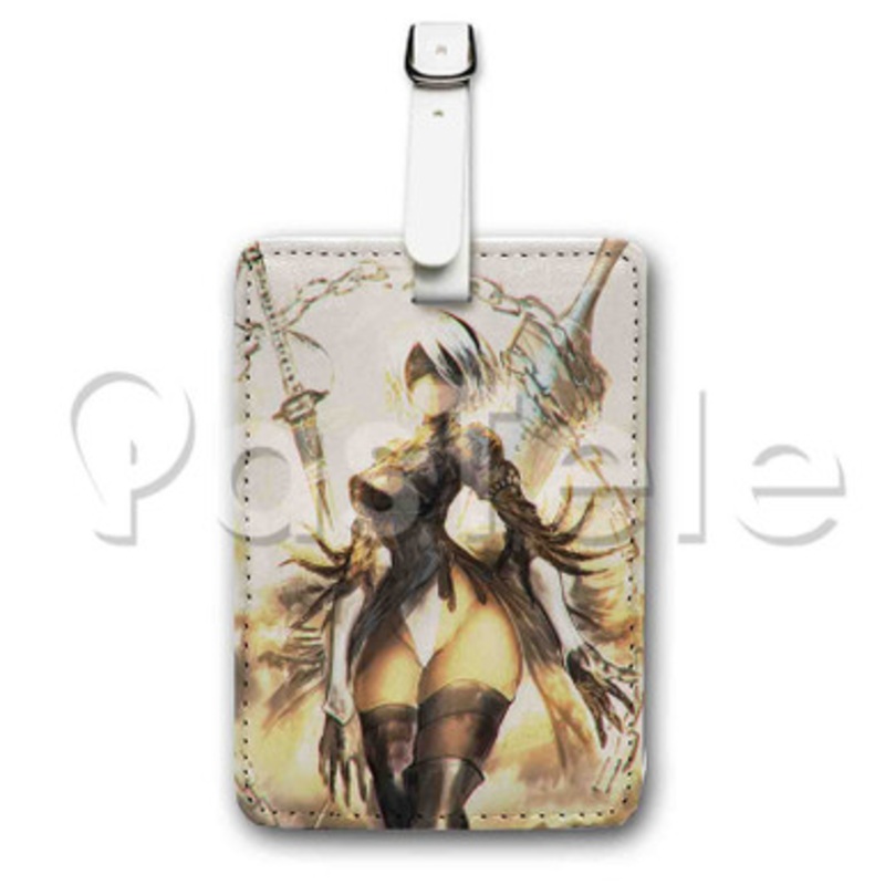 Nier Automata Custom Luggage Tags PU Leather Travel Baggage Name ID Labels Tag