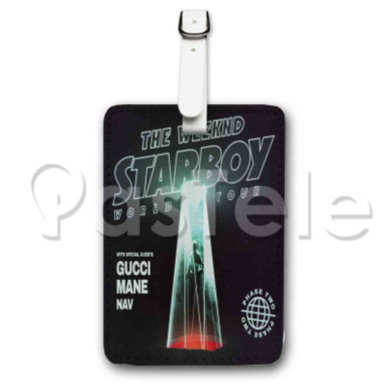 The Weeknd Starboy Legend of the Fall 2017 World Tour Custom Luggage Tags PU Leather Travel Baggage Name ID Labels Tag