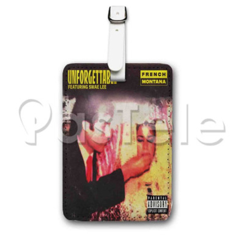 Unforgettable by French Montana Custom Luggage Tags PU Leather Travel Baggage Name ID Labels Tag