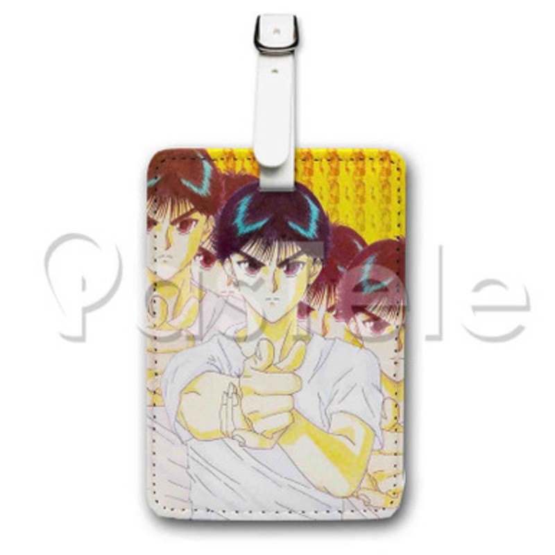 Yusuke Urameshi Custom Luggage Tags PU Leather Travel Baggage Name ID Labels Tag