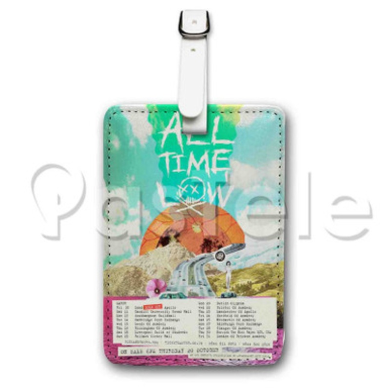 All Time Low Custom Luggage Tags PU Leather Travel Baggage Name ID Labels Tag