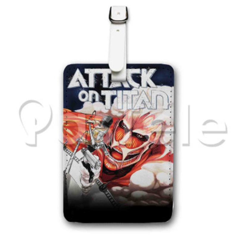 Attack on Titan Custom Luggage Tags PU Leather Travel Baggage Name ID Labels Tag