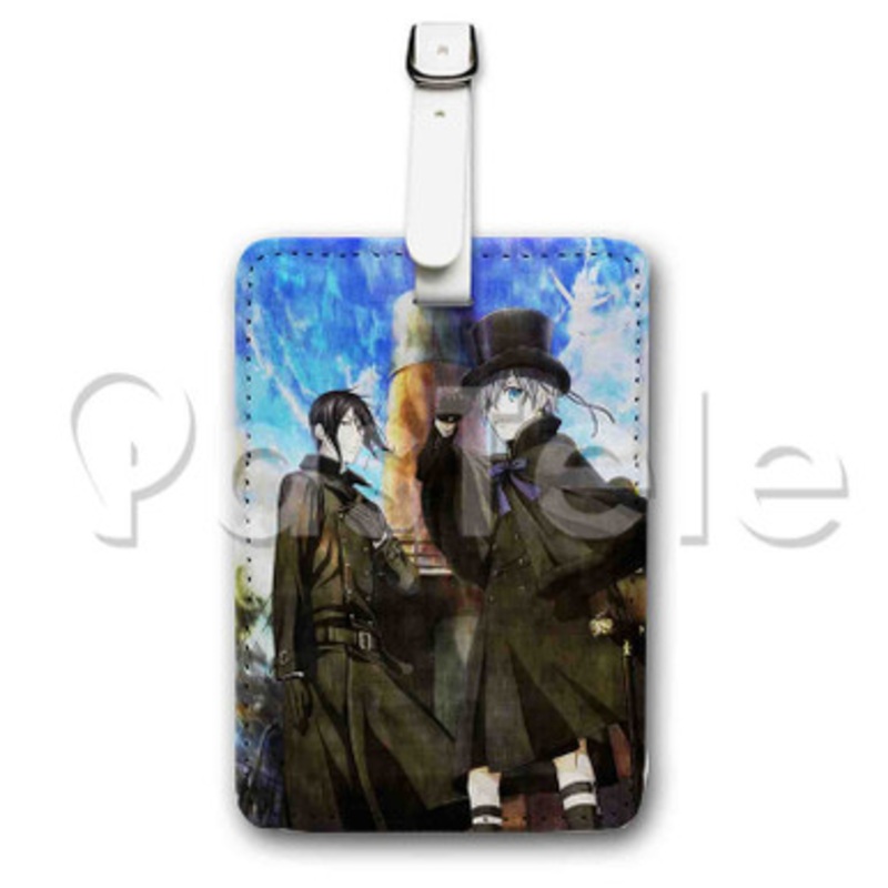 Black Butler Book of the Atlantic 3 Custom Luggage Tags PU Leather Travel Baggage Name ID Labels Tag