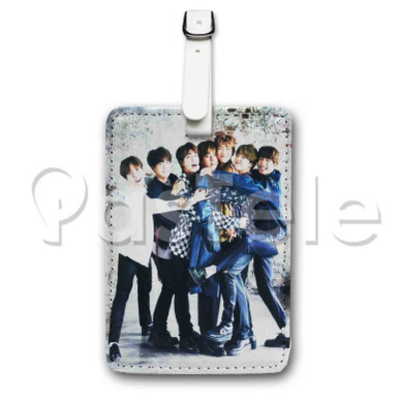 BTS Bangtan Boys Custom Luggage Tags PU Leather Travel Baggage Name ID Labels Tag