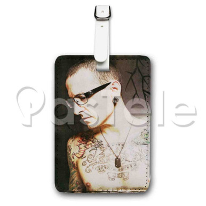 Chester Bennington Tattoo Custom Luggage Tags PU Leather Travel Baggage Name ID Labels Tag