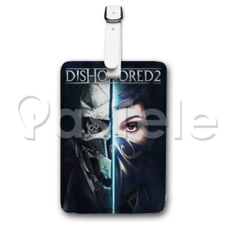 Dishonored 2 Custom Luggage Tags PU Leather Travel Baggage Name ID Labels Tag