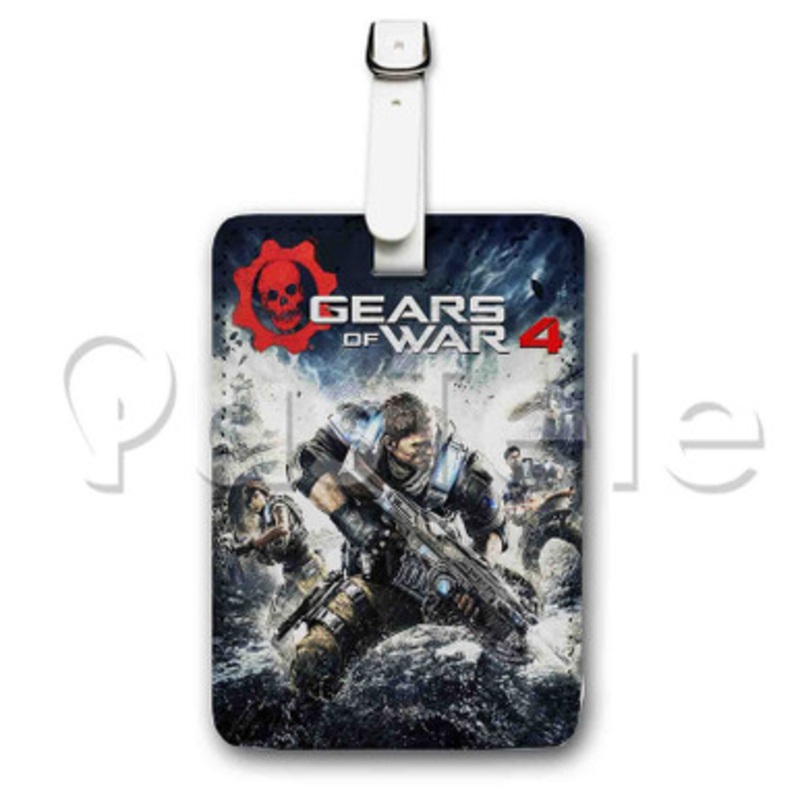Gears of War 4 Custom Luggage Tags PU Leather Travel Baggage Name ID Labels Tag