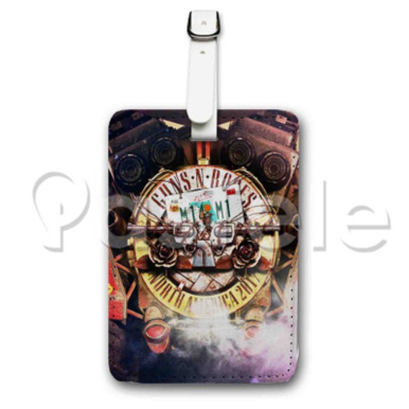 Guns N Roses Miami Custom Luggage Tags PU Leather Travel Baggage Name ID Labels Tag