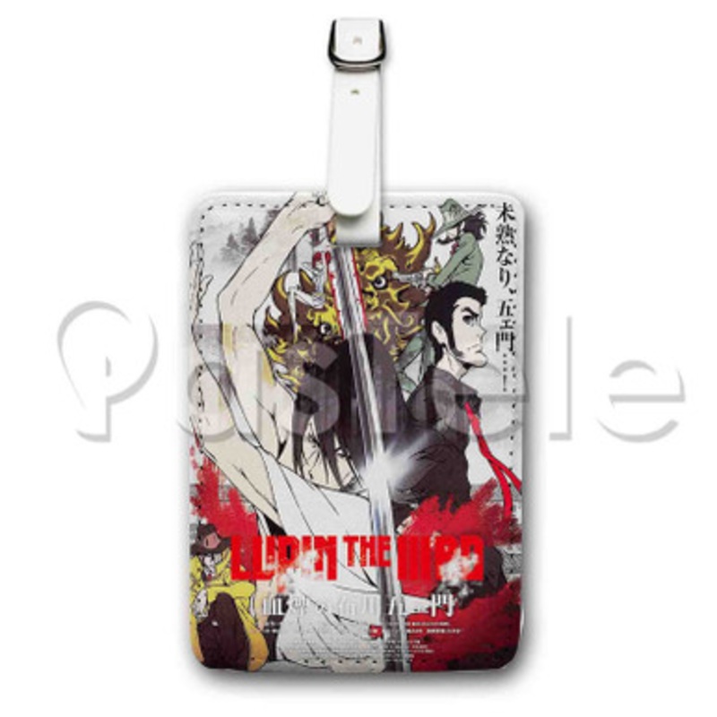 Lupin the Third The Blood Spray of Goemon Ishikawa Custom Luggage Tags PU Leather Travel Baggage Name ID Labels Tag