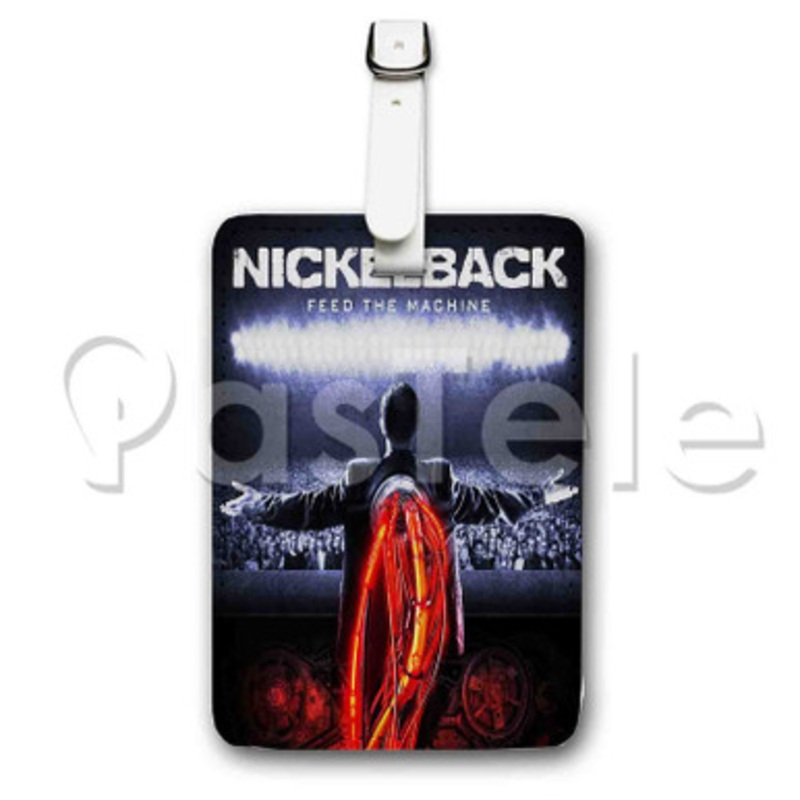 Nickelback Feed the Machine Custom Luggage Tags PU Leather Travel Baggage Name ID Labels Tag