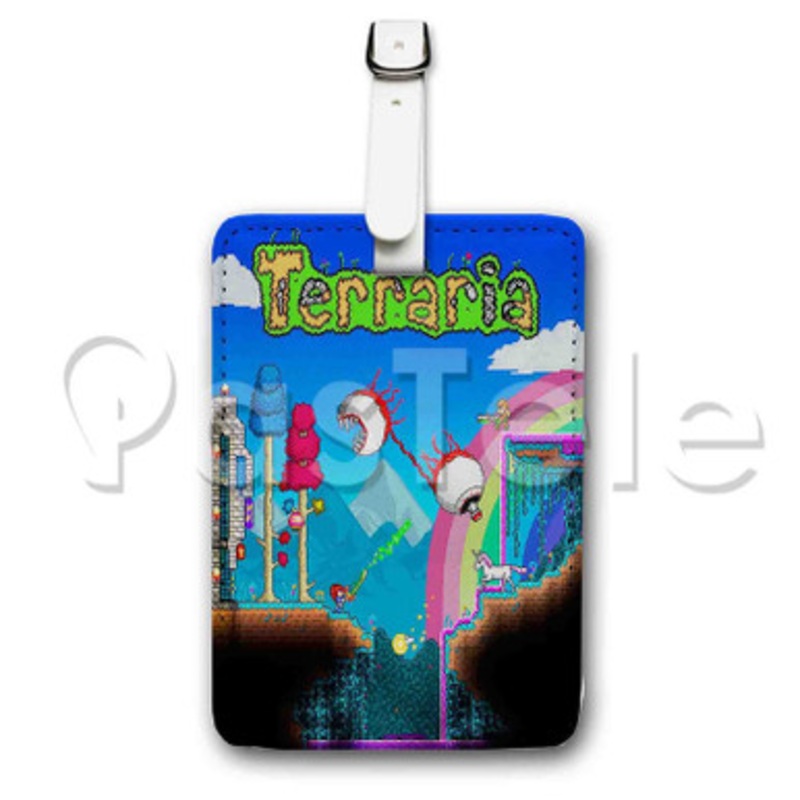 Terraria Custom Luggage Tags PU Leather Travel Baggage Name ID Labels Tag