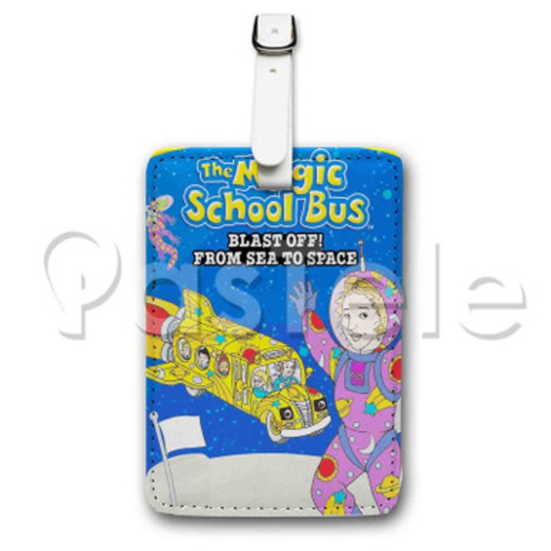 The Magic School Bus Custom Luggage Tags PU Leather Travel Baggage Name ID Labels Tag