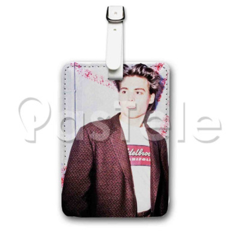 Young Johnny Depp Custom Luggage Tags PU Leather Travel Baggage Name ID Labels Tag