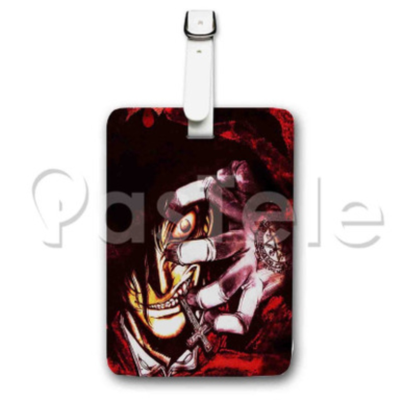 Alucard Hellsing Custom Luggage Tags PU Leather Travel Baggage Name ID Labels Tag